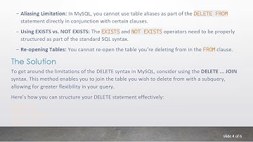 How to Resolve SQL Error [1064] When Using DELETE with a Subquery in MySQL