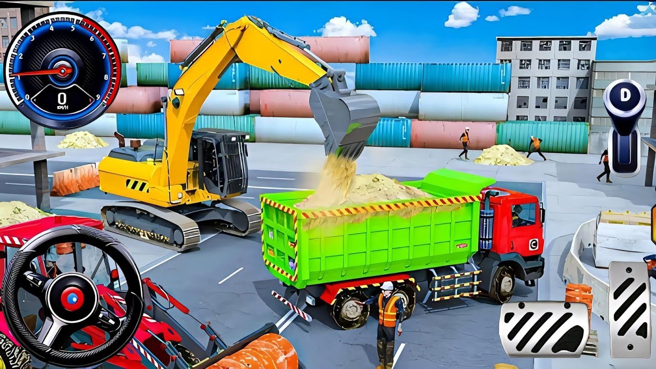 Excavator Crawler Crane And Construction Truck Simulator - City Construction Game - Android Gameplay