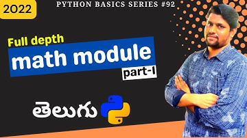 #92 Python Math Module In Telugu Part-1 | Math Module In Python In Telugu | Python Basics In Telugu