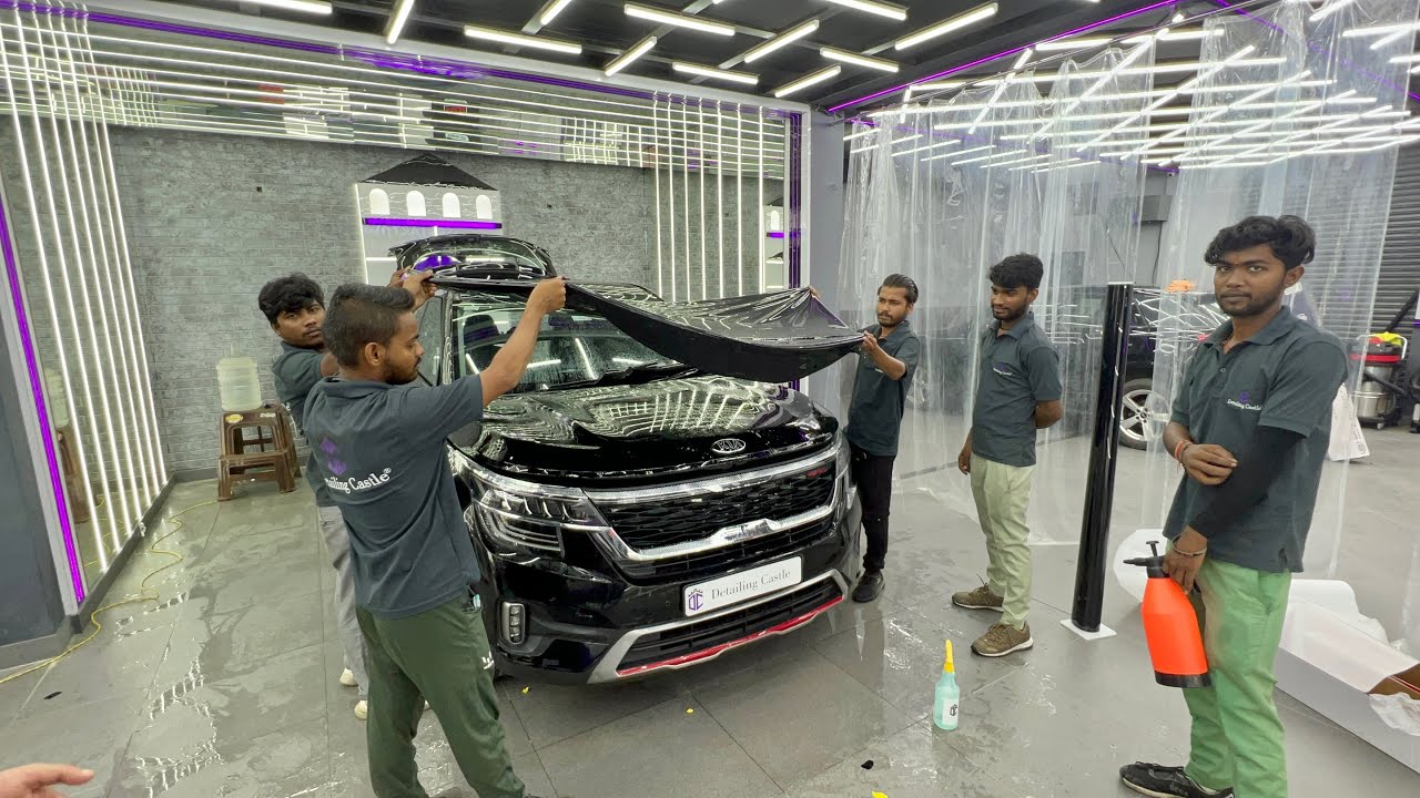 Kia Seltos Getting Black Paint Protection Film Instant Heal PPF Live