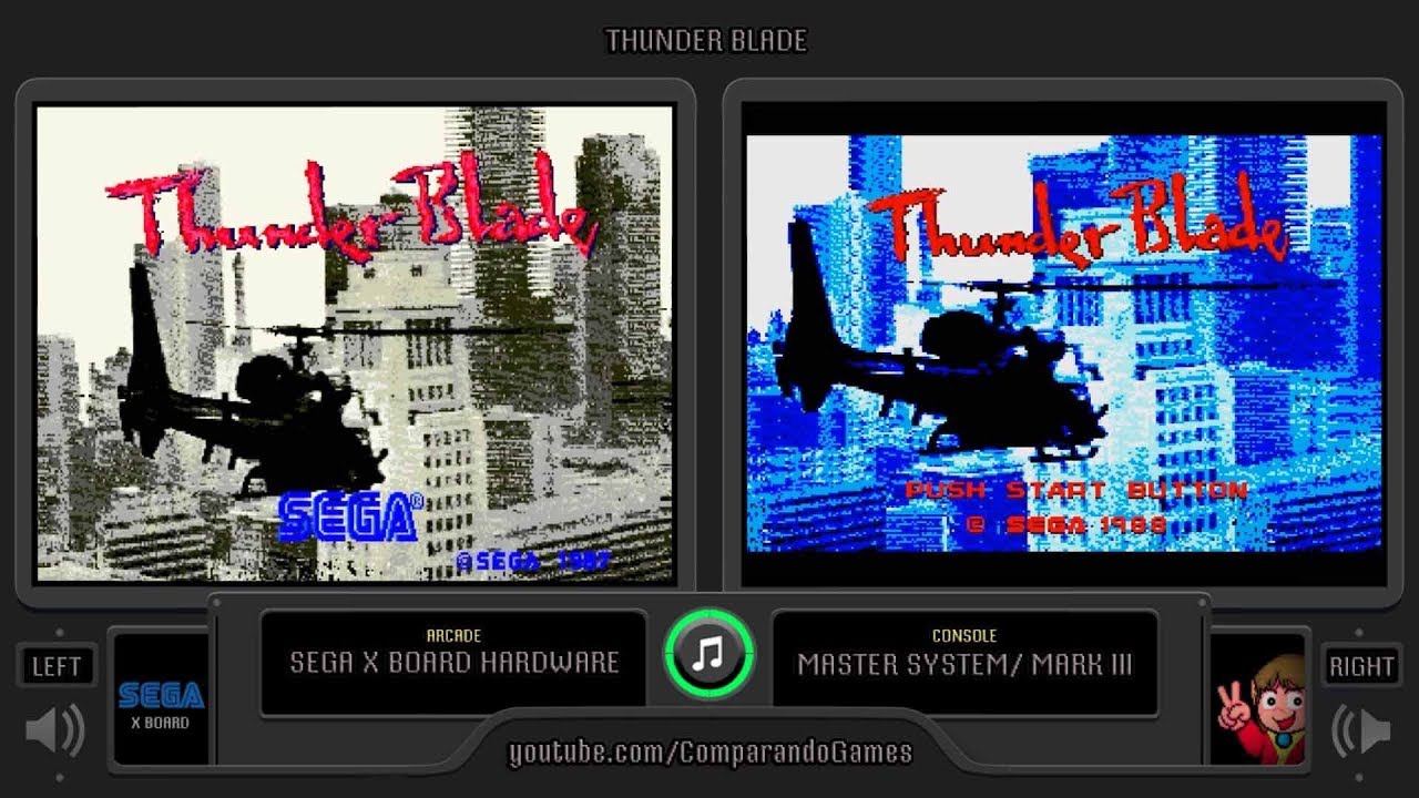 Thunder Blade (Arcade vs Master System) Side by Side Comparison