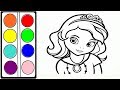 Sofia the First Cartoon coloring book for children  София Прекрасная мультик раскраска для детей