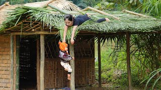 Single Mother - Build a Bamboo House with your children in 3 day , Start new life