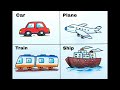Transport Vehicles Drawing Transportation Drawing Car Plane Train Ship Drawing Colour Easy 