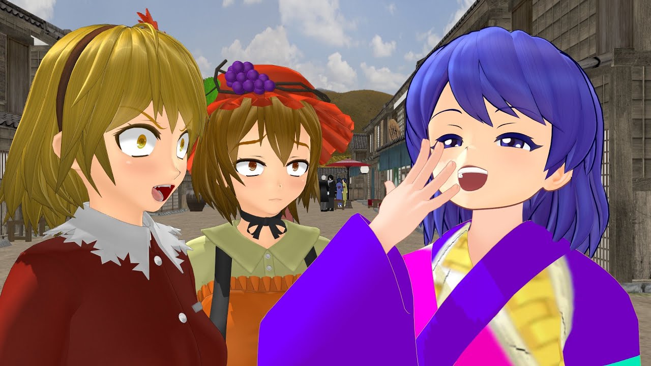 【東方MMD】秋の日の秋姉妹【ＭＭＤ紙芝居】【秋静葉】【秋穣子】【射命丸文】【犬走椛】【秋姉妹】【天弓千亦】【ちまたん】【おばにわん】【モデル配布】東方mmd