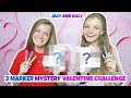 3 marker mystery valentine challenge  jacy and kacy