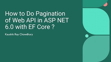 How to Do Pagination of  Web API in ASP NET 6.0 with EFCore ?