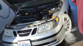 Saab 9-5 Rolling anti-lag. #stock #2step #saab #turbo
