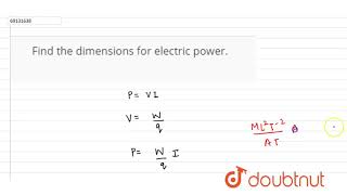 Find the dimensions for electric power.