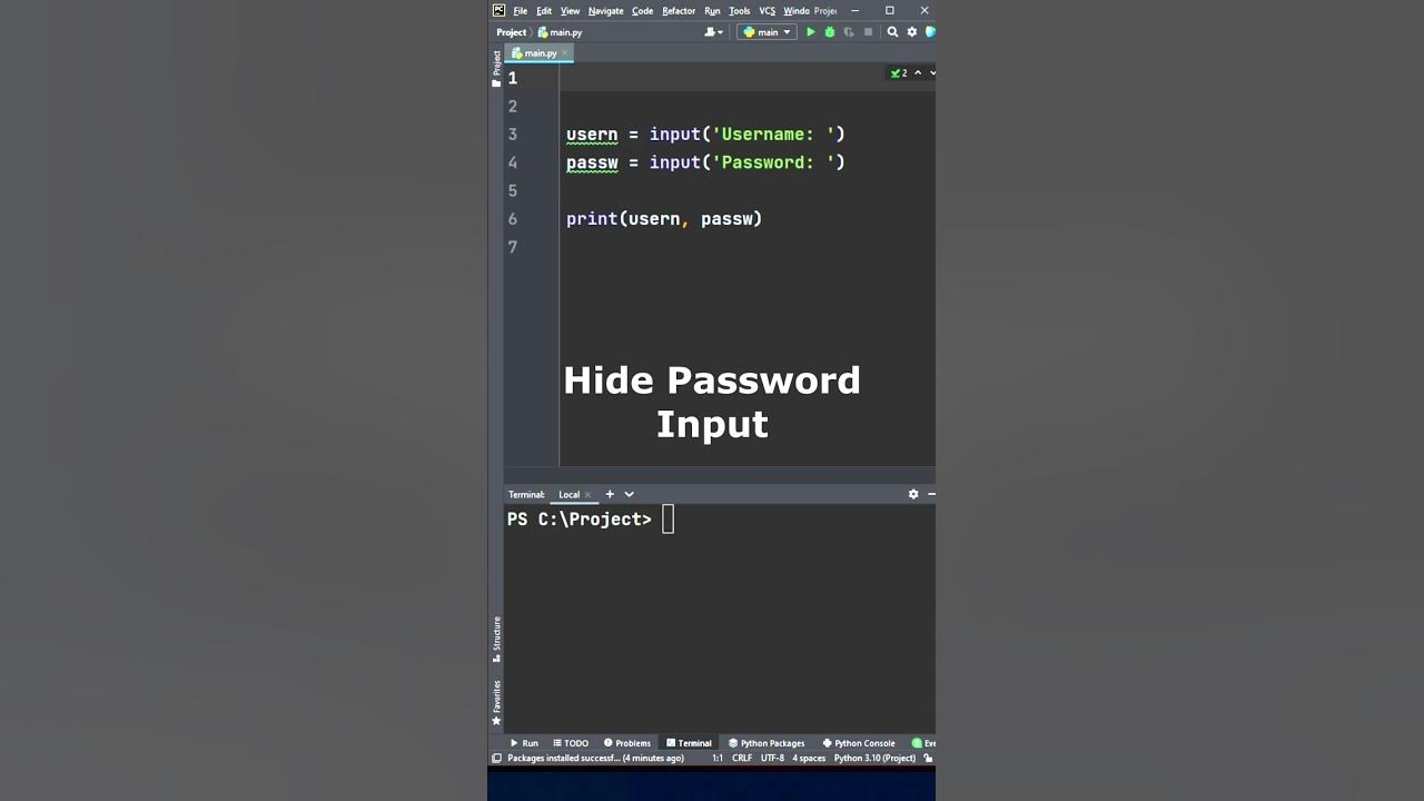 Easy Hide Password Input in Python - YouTube