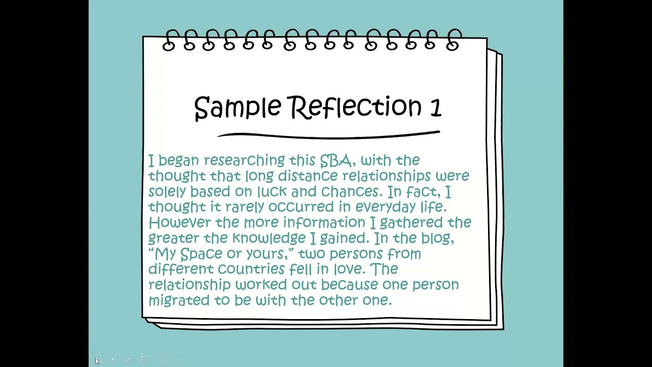 Sample Of Reflection 3 English Sba Holidaymoms