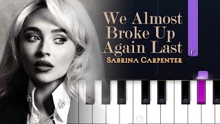 Sabrina Carpenter - We Almost Broke Up Again Last Night Piano Tutorial Resimi