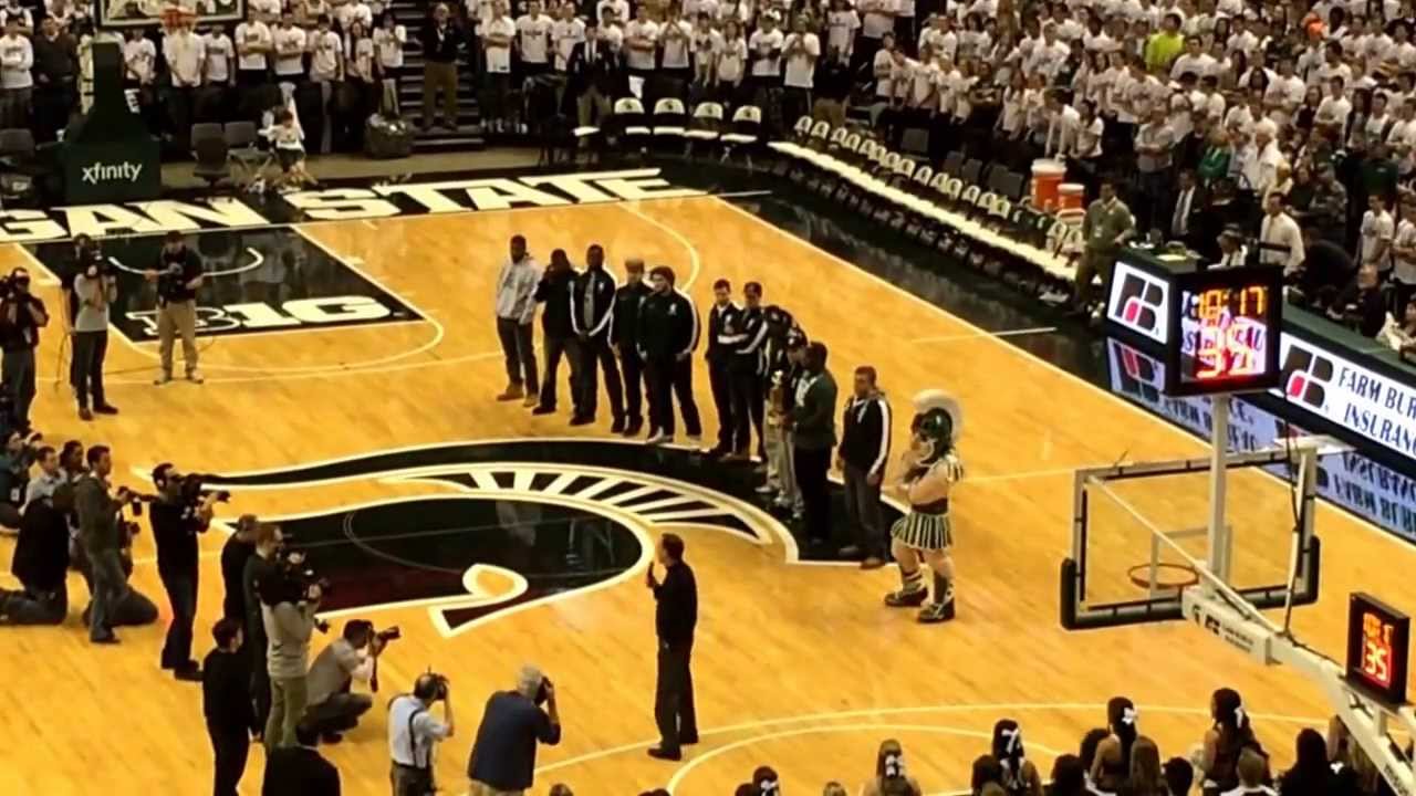 MSU Rose Bowl Champs honored at halftime of MSU/OSU basketball game 1/7