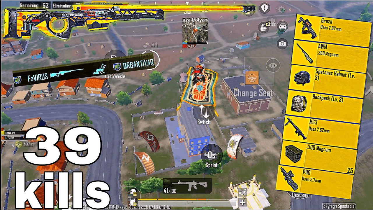 39 Kills 🔥Best Erangel PUBG mobile Gameplay