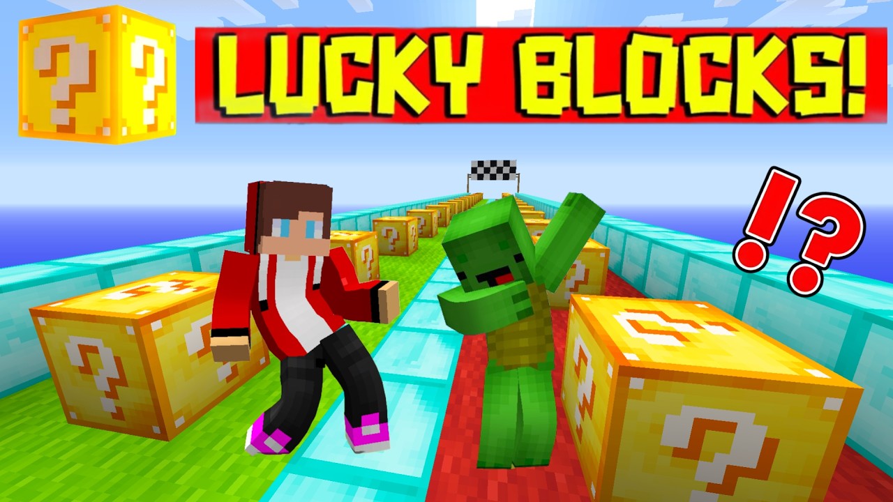 Mikey and JJ playing A LUCKY BLOCK RACE in Minecraft – Maizen - YouTube