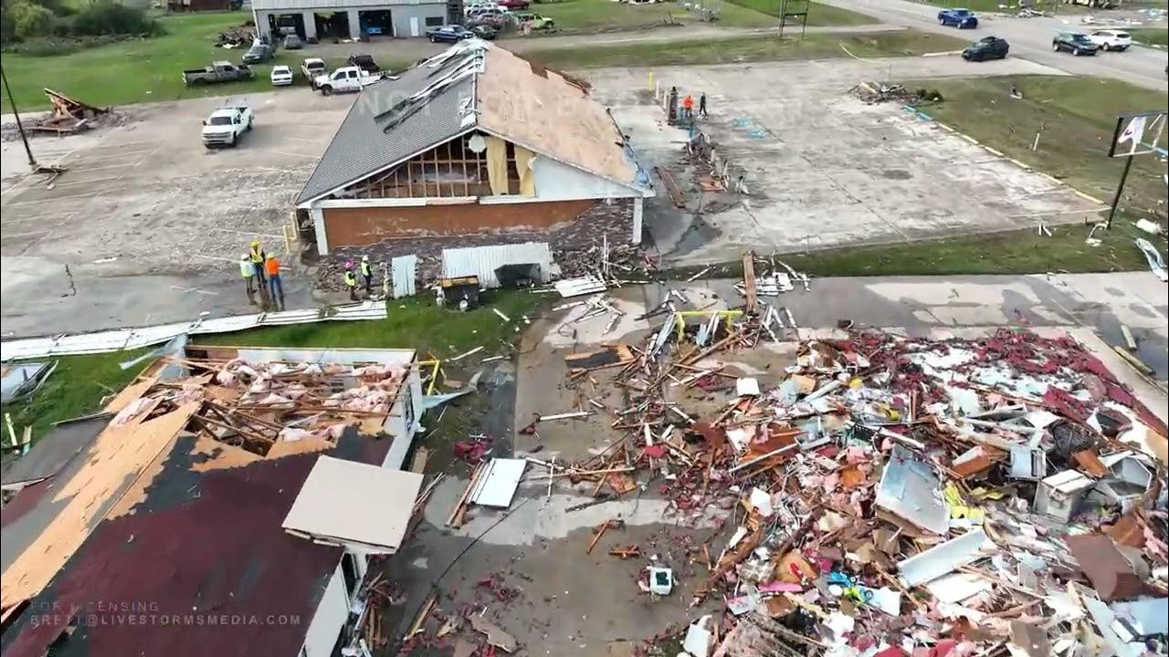 1152022 Idabel, OK First Light reveals devastating tornado damage