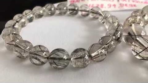 vòng tay đá thạch anh tóc đen tự nhiên vip   đá quý Hà Nguyễn