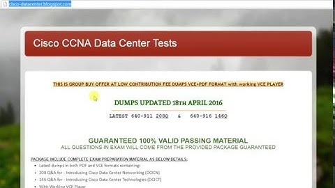 CCNA DATA CENTER LATEST DUMPS 640-911 208Q & 640-916 146Q