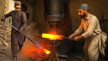 Process of Making Heavy Duty Digging Bar From an Rusty Leaf Spring By Old Factory