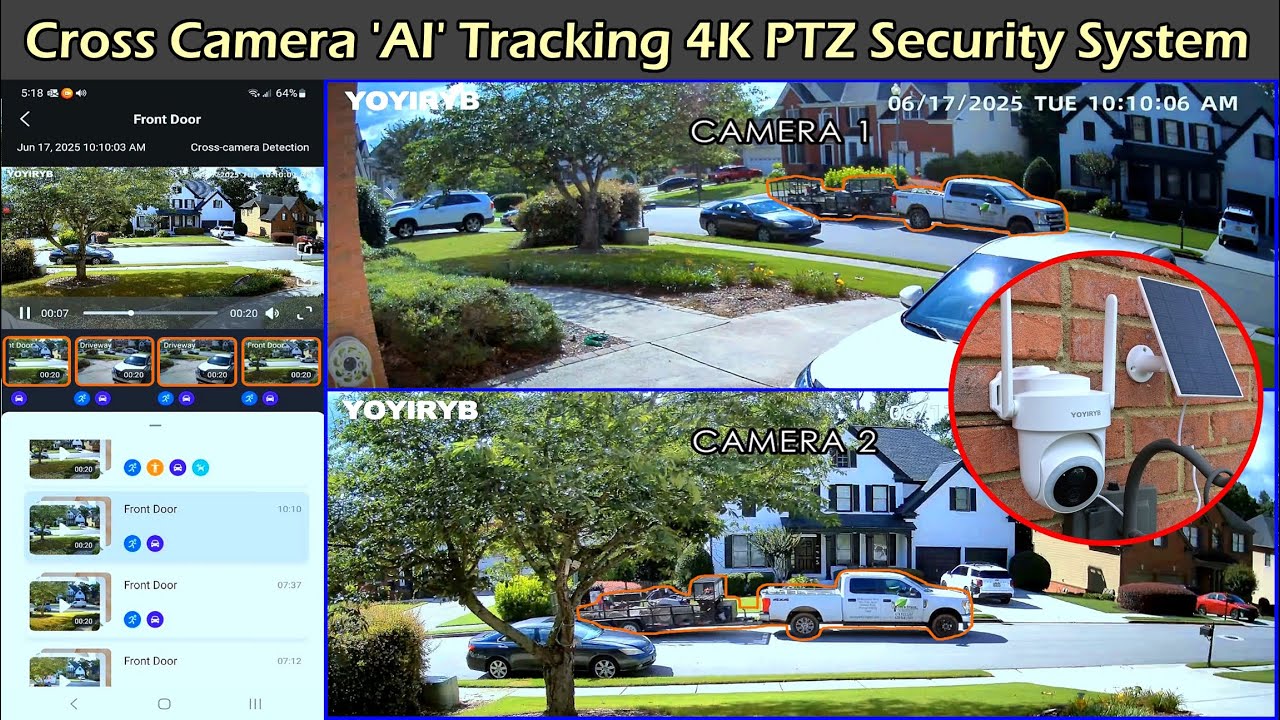 Cross Camera 'AI' Tracking 4K PTZ Security Camera System | YOYIRYB ...