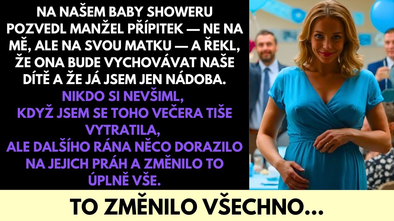 Na oslavě mého vlastního nenarozeného dítěte zvedl manžel sklenku a před celým městem řekl, že jsem „jen nádoba“. Všichni tleskali, když jsem tiše odešla. Ráno jsem ale našla na půdě starý telefon...