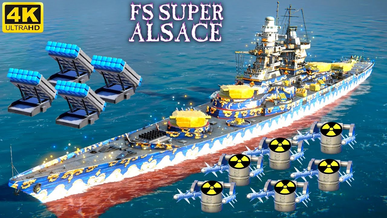 6x NUKE AA + 4x TRG-230 - 🔥Most Deadliest FS Super Alsace Battlship! Modern Warships