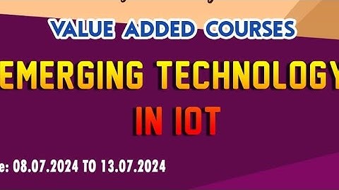 Value Added course on Emerging technology in IoT at Mailam engineering college #iot  #course