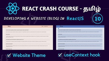 React Project | React Web Development Tamil | React Context for global  theme for website in Tamil