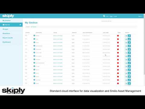 Skiply Cloud Interface for Smilio data visualization and asset management