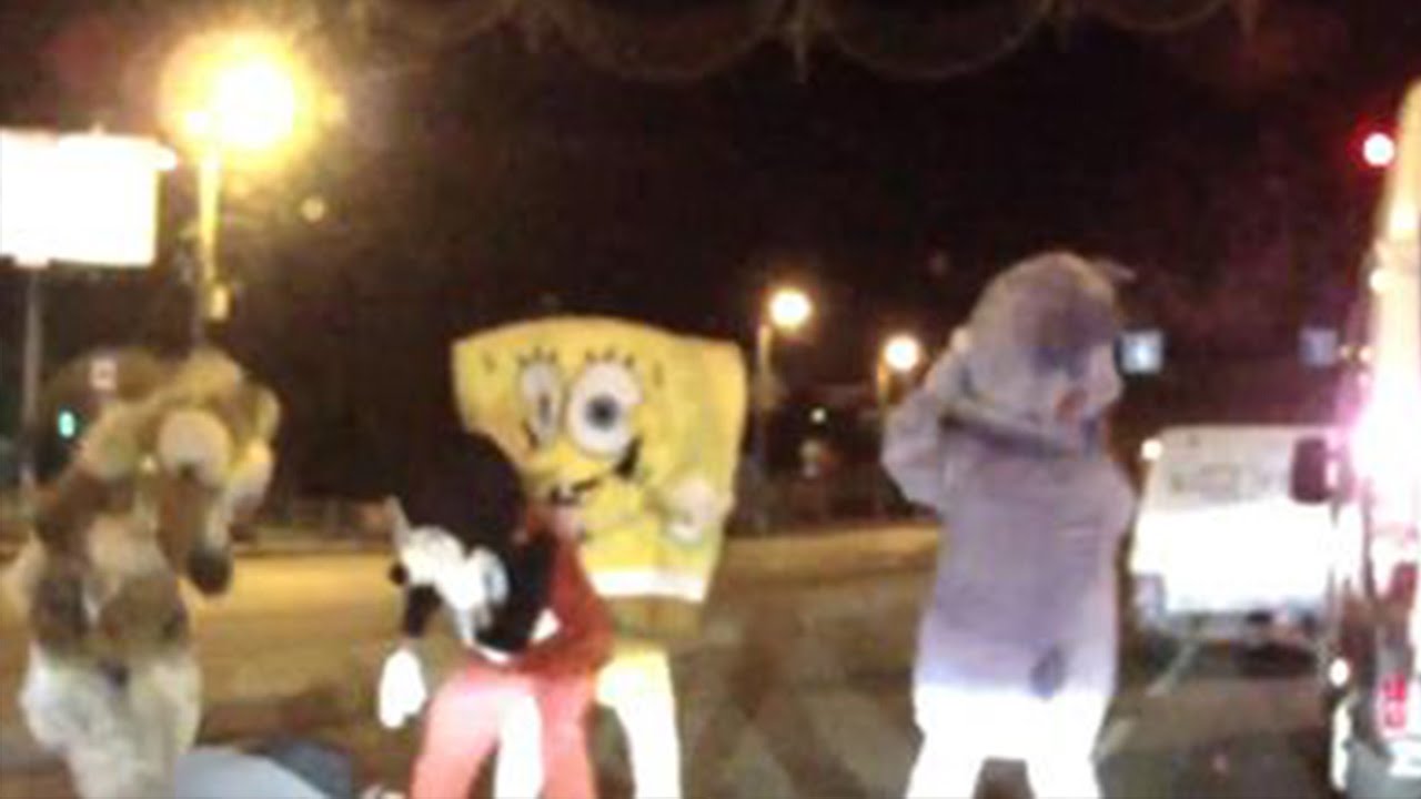 Mickey Mouse And Spongebob Squarepants Beat Up Motorist – Bizarre Road ...