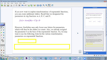 Setting Up Sliders in GeoGebra (for Exponential Functions)
