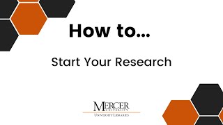 How to Start Your Research