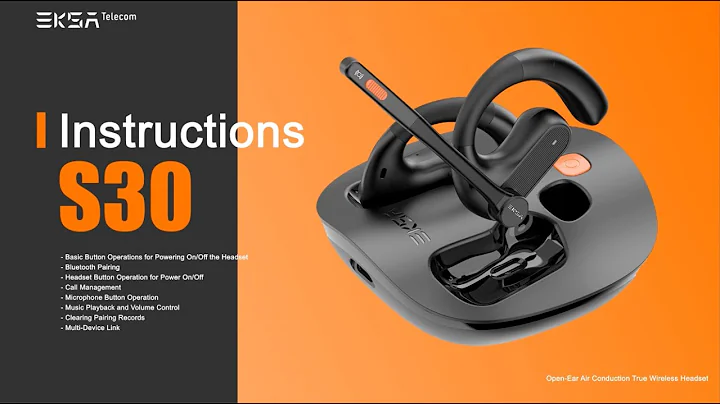 EKSAtelecom® S30 Open-Ear Air Conduction True Wireless Headset Operating Instruction