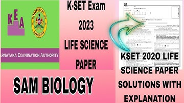 #KSET 2020 LIFE SCIENCE question paper solved (Part-1) #Previous year question paper 2020