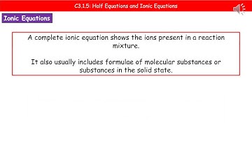 OCR Gateway A C3.1.5   Half Equations and Ionic Equations Summary Higher Tier