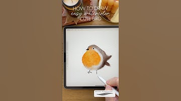Easy Watercolor: Let’s Draw a Cute Bird in Procreate ✏️🐧 #procreate #watercolor #painting #drawing