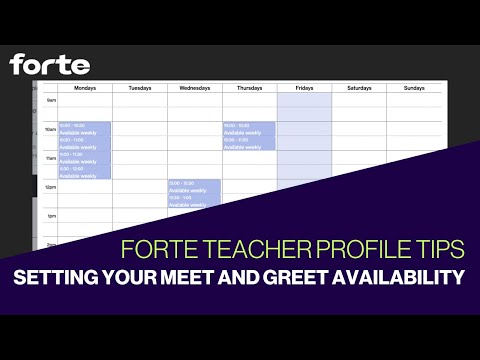 Forte Teacher Meet & Greet Availability 🎵 - video from Forte