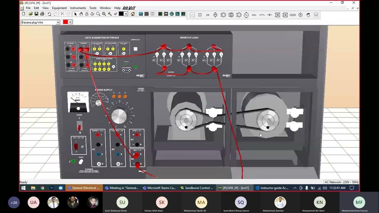 Three phase induction motor simulation on LABVOLT simulation Software