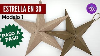 ⭐ESTRELLA navideña de PAPEL en 3D. ✔️MODELO 1☝️How to make STAR Paper CRAFT. #estrellasdepapel
