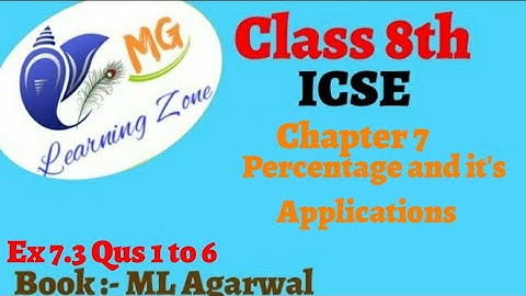 Class 8th ICSE Math Ch 7 Percentage and it