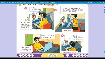 Bài đối thoại Unit 2: I always get up early. How about you? - Lesson 1 | Tiếng Anh 5