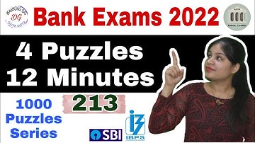 4 Puzzles 12 Minutes : 1000 Puzzles Series (Day-213)l Best Explanation with Timer l IBPS/RRB/SBI/RBI