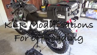 KLR upgrades for using the bike off road