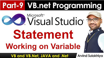 Part-9- Beginners Vb.net Tutorial in Hindi- Statement, Working on Variable | Visual Studio By Arvind