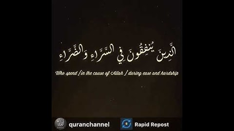 تلاوات قصيرة - الذين ينفقون في السراء والضراء  - مصحف سورة الشيخ شيخ مالذين ينفقون في السراء والضراء