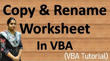 How to Copy and Rename a Worksheet in VBA | VBA Code to copy Worksheet | VBA Tutorial