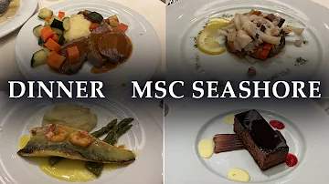 DINNER Menu Tour MSC SEASHORE: Exploring the Evening Restaurant