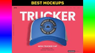 Mockups: Trucker Cap Photoshop Template