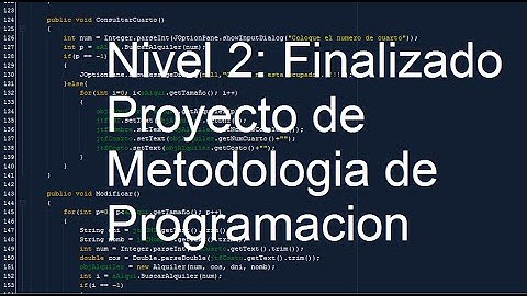 Tutoriales Java - Nv.2 - Metodologia de Programacion - Poryecto