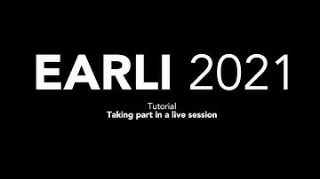 Tutorial - EARLI 2021 - Live sessions